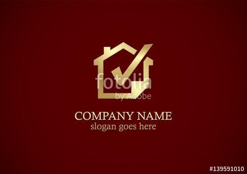 Red Check Mark Company Logo - home check mark gold company logo