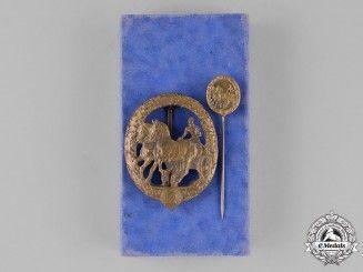 Blue Horse and Driver Logo - German Horse Driver's Badge Equestrian Awards