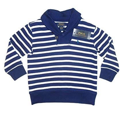 Blue Horse and Driver Logo - NEW Genuine RALPH LAUREN Boys Blue Striped Shawl Collar Jumper ...