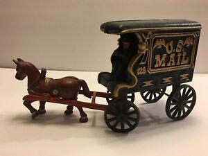 Blue Horse and Driver Logo - Vintage Blue U.S. Mail 128 Carriage and Red Horse with Driver Cast