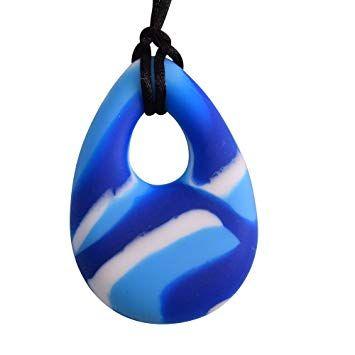 Blue Oval Swirl Logo - Oval Chewy Sensory Necklace Children and Adults - Medium Chewers ...