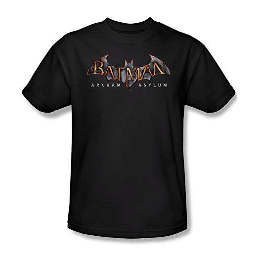 Batman Arkham Asylum Logo - Amazon.com: Batman - Arkham Asylum Logo Adult T-Shirt in Black: Clothing