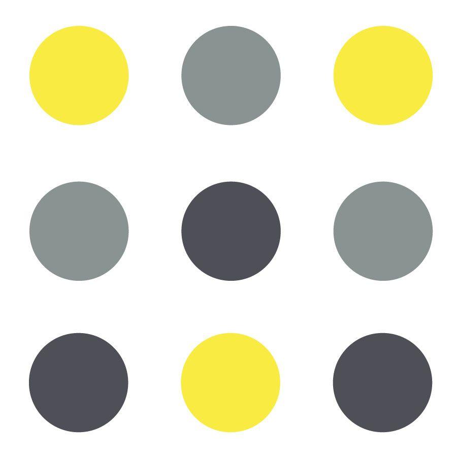 Grey Yellow Circle Logo - Grey, dark grey and yellow circle wall stickers