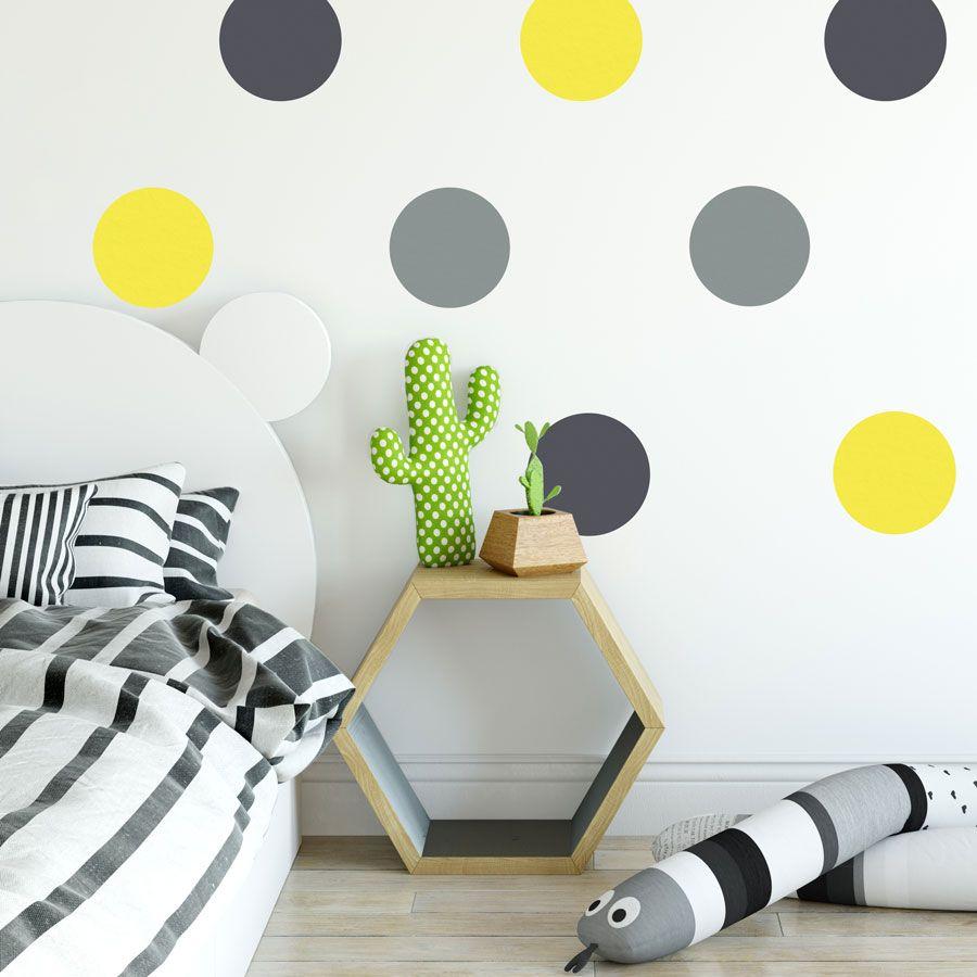 Grey Yellow Circle Logo - Grey, dark grey and yellow circle wall stickers