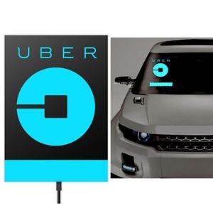 New Uber Driver Logo - New UBER Logo Illuminated Glowing Blue Decal Rideshare Drivers