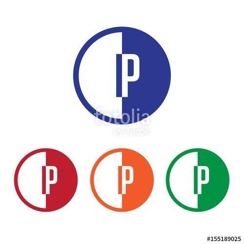 Orange Half Circle Logo - IP initial circle half logo blue,red,orange and green color