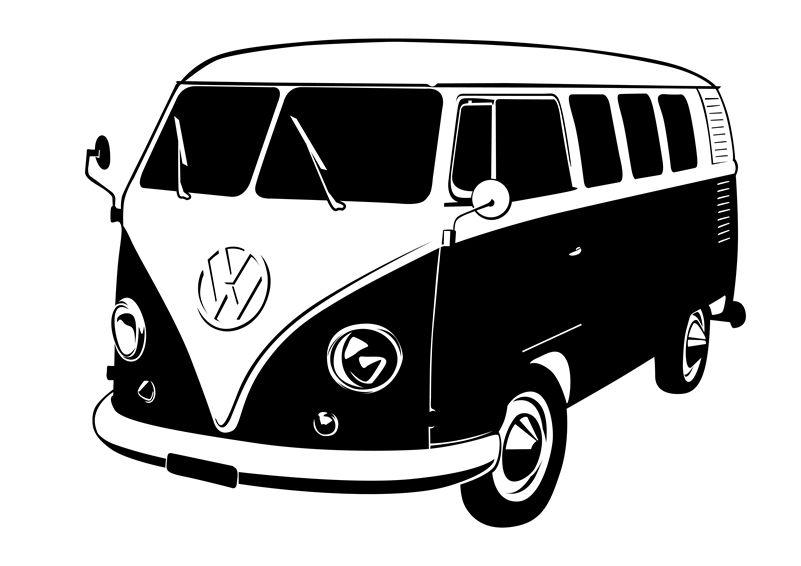 VW Van Logo - Wall Decals VW Bus- WALLTAT.com Art Without Boundaries