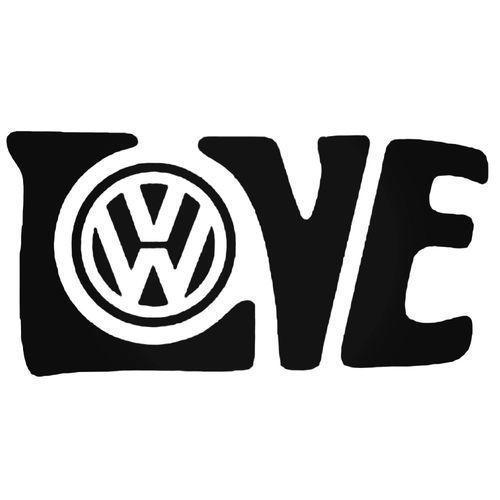 VW Van Logo - LOVE VW Vinyl Car Sticker VW Van Camper Hippy Decal MEDIUM 190mm x 97mm