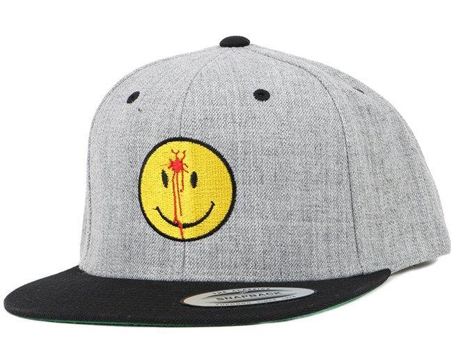Grey Yellow Circle Logo - Smiley Headshot Grey Yellow Snapback Caps. Hatstore.co.uk