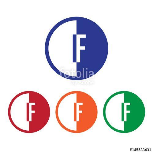 Orange Half Blue Half Circle Logo - IF initial circle half logo blue,red,orange and green color