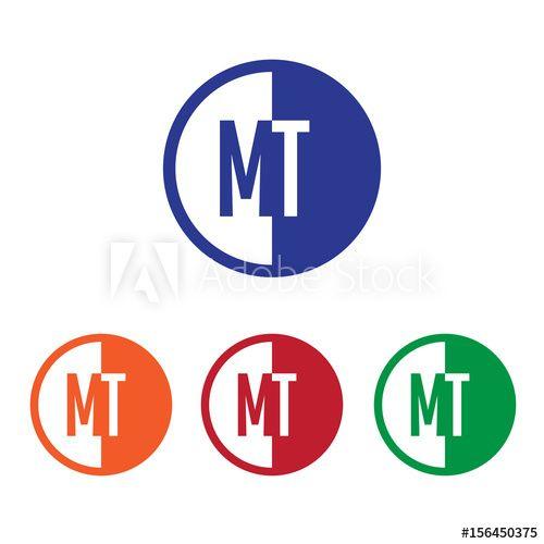 Orange Half Circle Logo - MT initial circle half logo blue,red,orange and green color - Buy ...