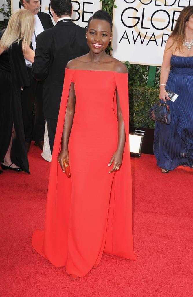 2014 Golden Globes Logo - Lupita Nyong'o at the Golden Globes 2014