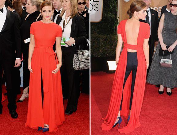 2014 Golden Globes Logo - Emma Watson Wears A Glamorous Apron And Pants To The 2014 Golden ...