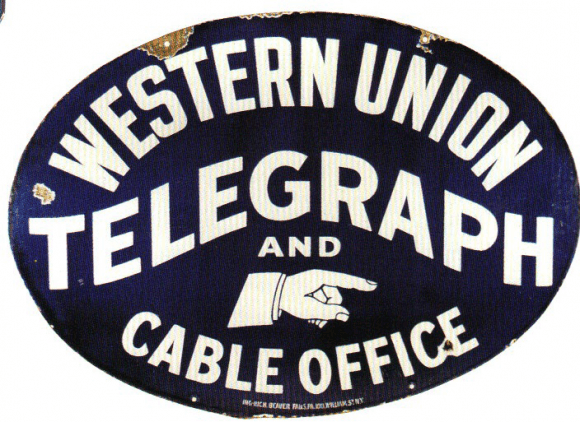Old Western Union Logo - Oval sign for Western Union Telegraph and Cable Office. | More ...