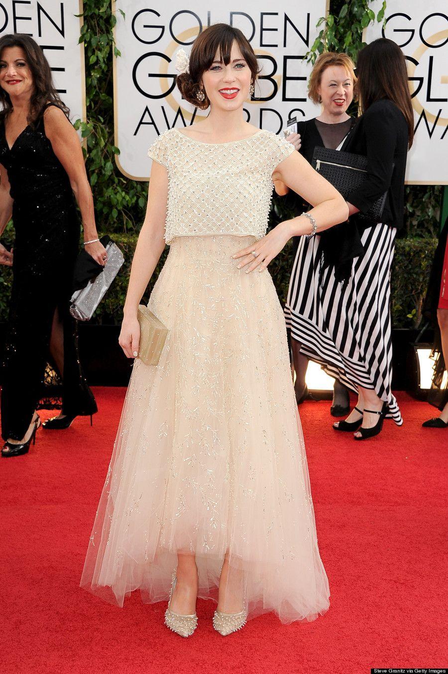 2014 Golden Globes Logo - Zooey Deschanel Golden Globes 2014: 'New Girl' Actress Wears Crop ...