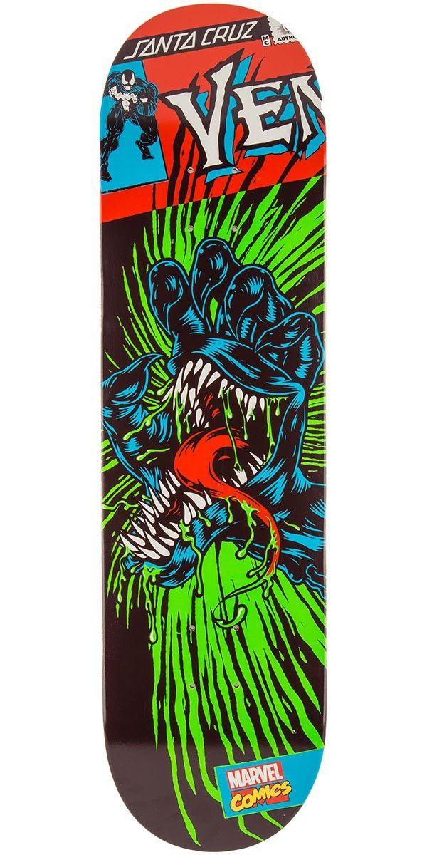 Santa Cruz Skateboards Logo - Santa Cruz Marvel Venom Hand Skateboard Deck