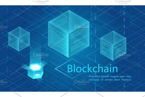 Blockchain Cloud Logo - Blockchain cloud data concept ~ Illustrations ~ Creative Market