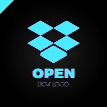 Open Blue Box Logo - Opened cardboard box icon, flat style - 4052556 | Onepixel
