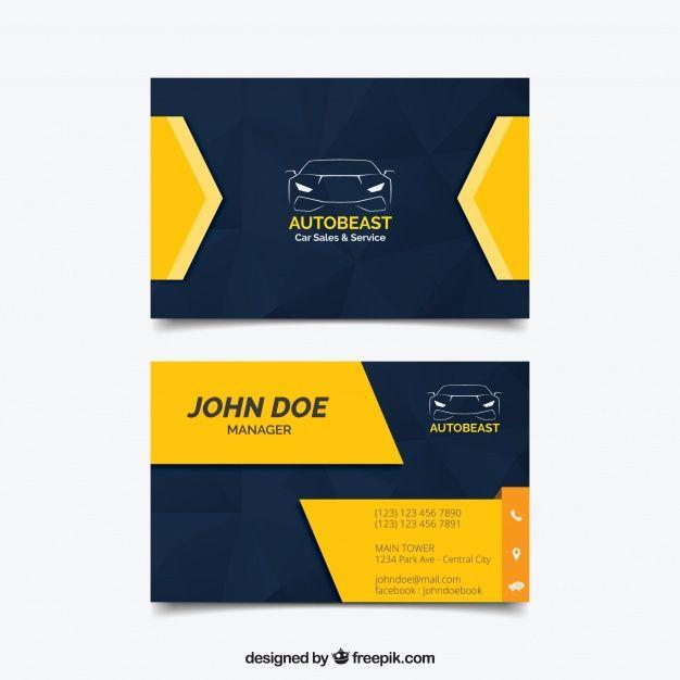 Dark Blue and Yellow Logo - Dark and yellow business card design Vector