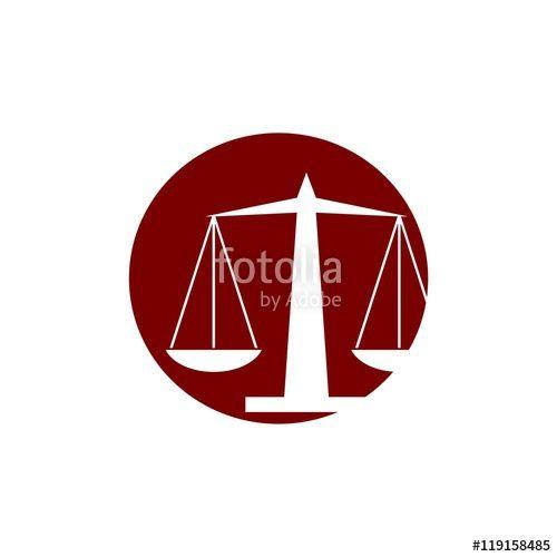 Red Law Logo - Scale of Justice Red Circle Law Firm Logo Stock image and royalty