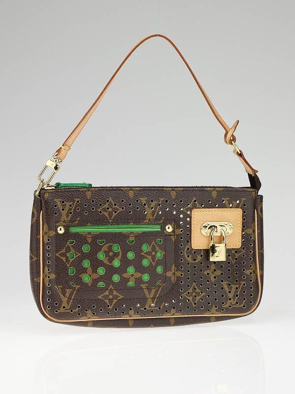 Louis Vuitton Green Logo - Louis Vuitton Limited Edition Monogram Perforated Green Accessories ...