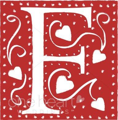 Red Letter F Logo - Red Letter F Clipart | Wedding Heart Font