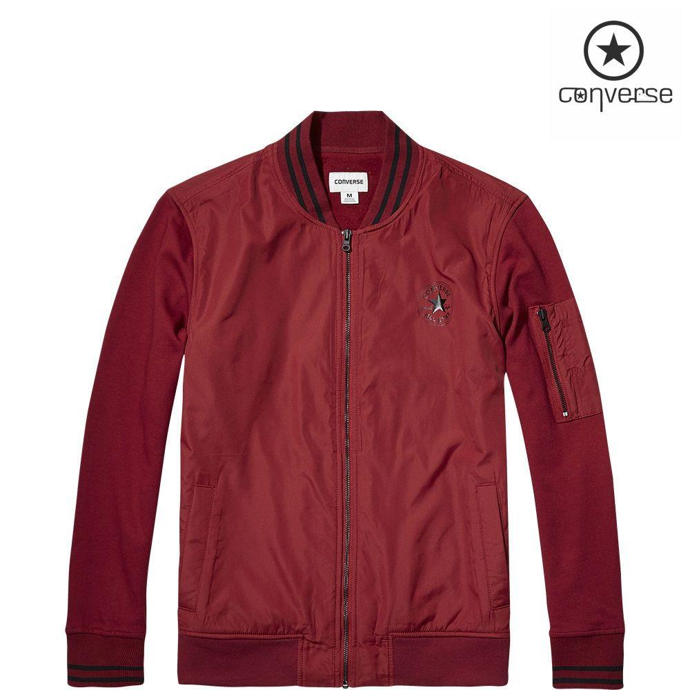 Red Block F Logo - reasonable price Exclusive Mens Converse All Star Core Bomber Jacket
