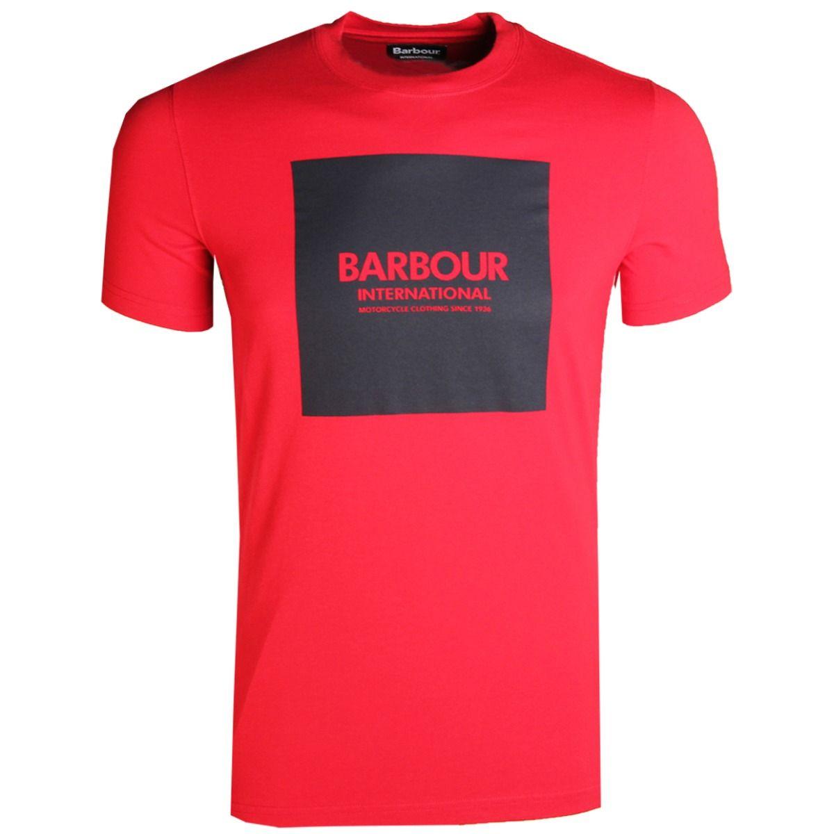 Red Block F Logo - Barbour International Block Logo Red T Shirt