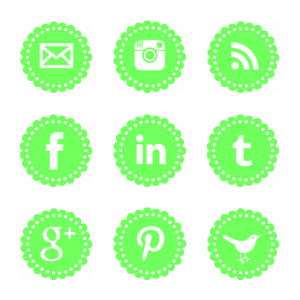 Social Media Green Logo - Free Pale Green Scalloped Social Media Icons - Geek Fairy Design Studio