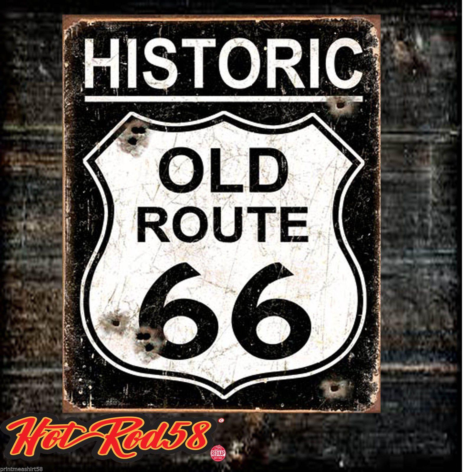 Vintage American Cars Logo - Hotrod Metal Tin Wall Sign Route 66 American Car Garage Vintage