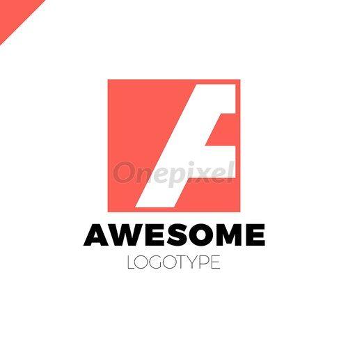 Square in a Red F Logo - Letter F logo and letter A logo. Alphabet logotype in - 3863264 ...