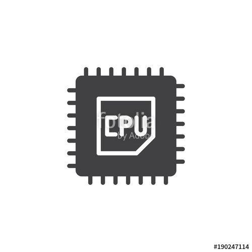 Computer Processor Logo - CPU processor icon vector, filled flat sign, solid pictogram