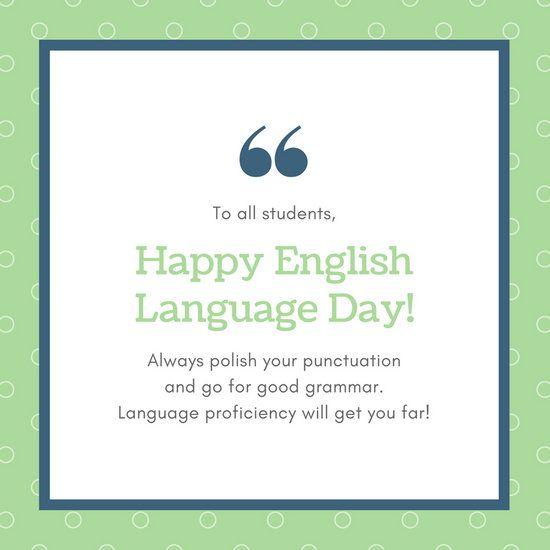 Green Rectangle With White Circles Logo - Green and White Circles English Language Day Social Media Graphic ...