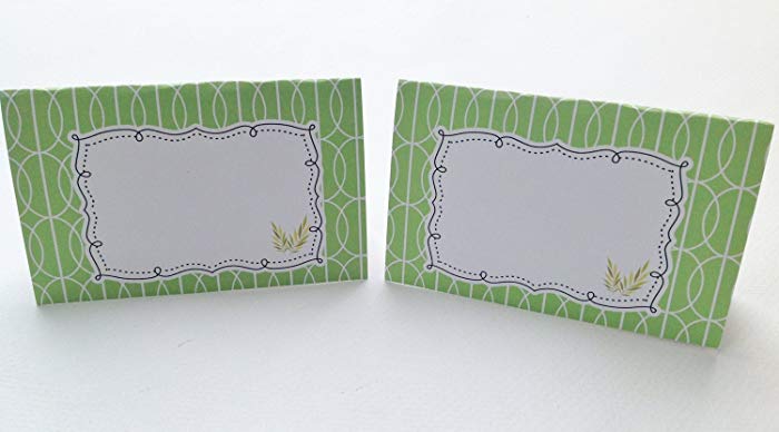 Green Rectangle With White Circles Logo - Amazon.com: 12 - Food Tents - Leaf Baby Shower Collection - Mint ...
