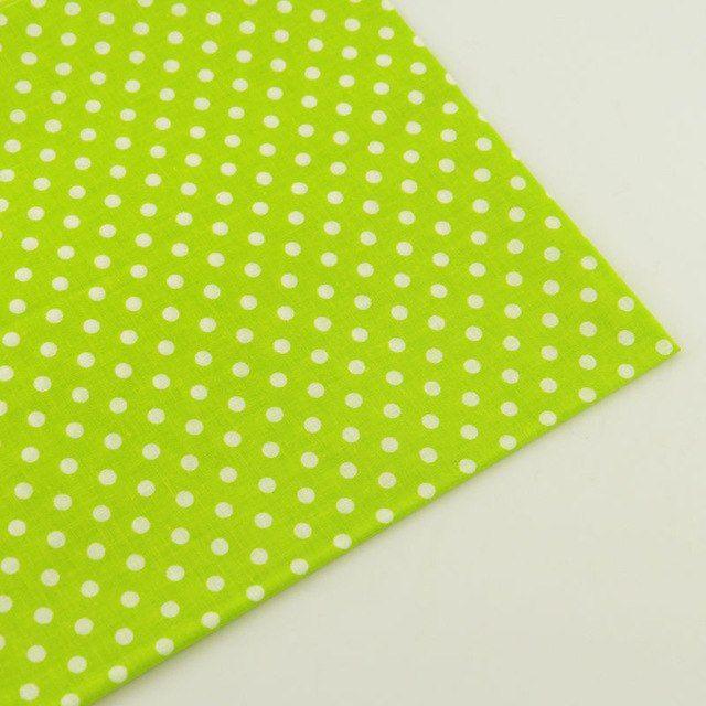 Green Rectangle With White Circles Logo - Plain cloth Dark Green Printed White Circle Design Cotton Fabric