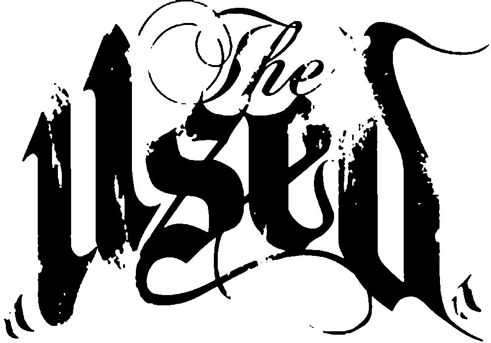 The Used Logo - INACTIVE SKU-The Used Bent Logo Rub-On Sticker - Black