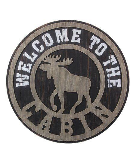 Brown Moose Logo - Black & Brown Welcome to the Cabin Moose Wall Sign