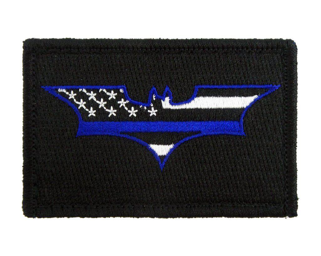 Thin Blue Batman Logo - Batman Thin Blue Line Flag Tactical Velcro Fully Embroidered Morale ...