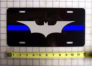 Batman Thin Blue Line Logo - THIN BLUE LINE BATMAN CUSTOM LICENSE PLATE POLICE LAW ENFORCEMENT | eBay