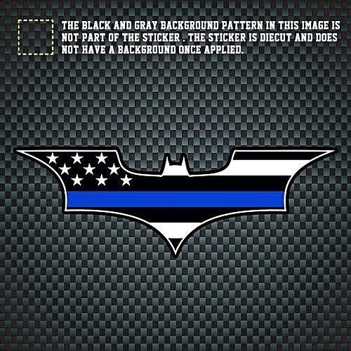 Batman Thin Blue Line Logo - Universal 2 Pcs Fashion BATMAN Thin Blue Line American Flag Decal