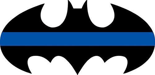 Batman Thin Blue Line Logo - Thin Black and Blue Line Decal Vinyl Sticker Batman Logo Window ...