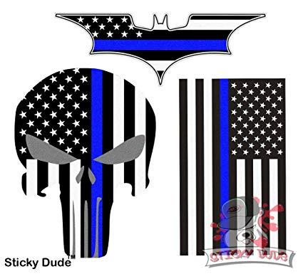 Batman Thin Blue Line Logo - Amazon.com: 3pcs Thin Blue Line Batman Punisher USA FLAGG - Blue ...