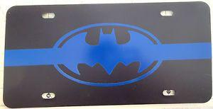 Thin Blue Batman Logo - THIN BLUE LINE License Plate BATMAN Patrol Car BatMOBILE Gotham City ...
