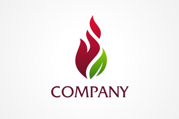 Green Flame Logo - Free Logo: Leaf and Flames Logo
