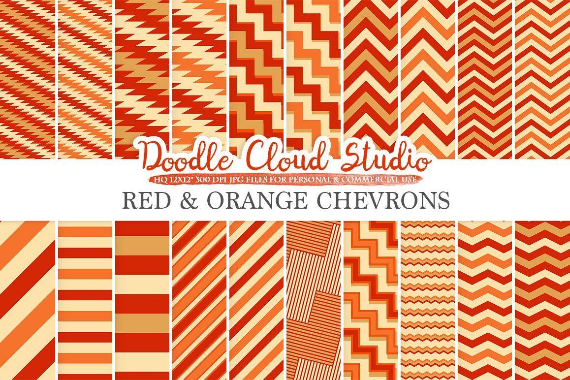 Orange Chevron Logo - Red and Orange Chevron digital paper, Red and Gold Chevron and ...