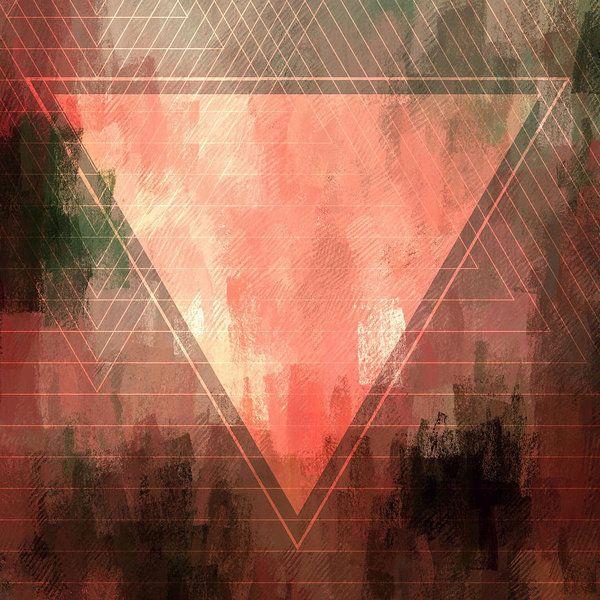 Orange Upside Down Triangle Logo - Abstract Pink Upside Down Triangle Poster By Brandi Fitzgerald