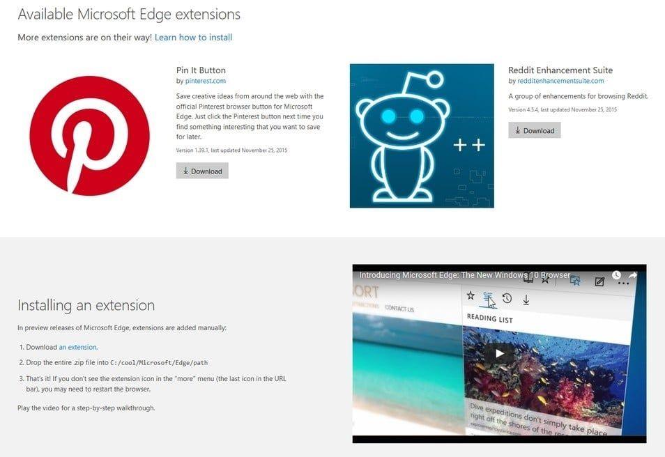 Cool Microsoft Edge Logo - Microsoft publishes Edge extensions page and extensions accidentally