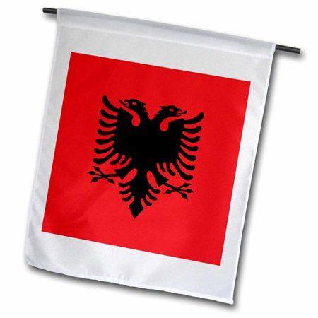 Red Double Headed Eagle Logo - 3dRose Flag of Albania - Albanian black double headed eagle on red ...