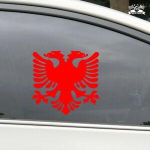 Red Double Headed Eagle Logo - Coat Of Arms Albania Car Sticker Red Decal Double Headed Eagle 2'' 8