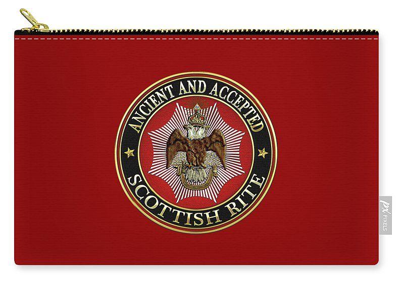 Red Double Headed Eagle Logo - Scottish Rite Double Headed Eagle On Red Leather Carry All Pouch